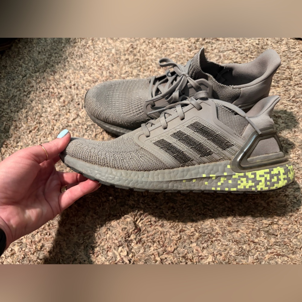 Women’s Adidas Ultra boost Gray Knit Training Sneakers - Picture 3 of 6